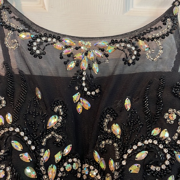Faby Luxe Couture Size Medium Black Embellished Dress - Picture 4 of 15